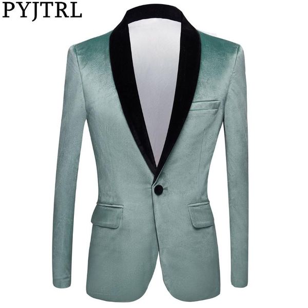 pyjtrl men fashion autumn turquoise color shawl lapel velvet blazer slim fit suit jacket wedding groom stage singer prom costume, White;black
pyjtrl men fashion autumn turquoise color shawl lapel velvet blazer slim fit suit jacket wedding groom stage singer prom costume, White;black