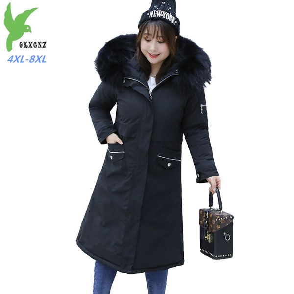 2019 plus size 4xl-8xl winter parka women black cotton jacket big fur collar hooded coat female thicken windproof parkas g665
2019 plus size 4xl-8xl winter parka women black cotton jacket big fur collar hooded coat female thicken windproof parkas g665