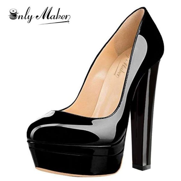 onlymaker women's round toe double platform slip on high heel pumps block chunky heels party shoes patent black large size
onlymaker women's round toe double platform slip on high heel pumps block chunky heels party shoes patent black large size