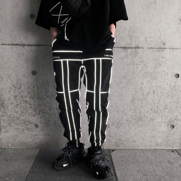 hip hop reflective pants men joggers sweatpants mens streetwear night light shiny blink long pants for couples, Black
hip hop reflective pants men joggers sweatpants mens streetwear night light shiny blink long pants for couples, Black