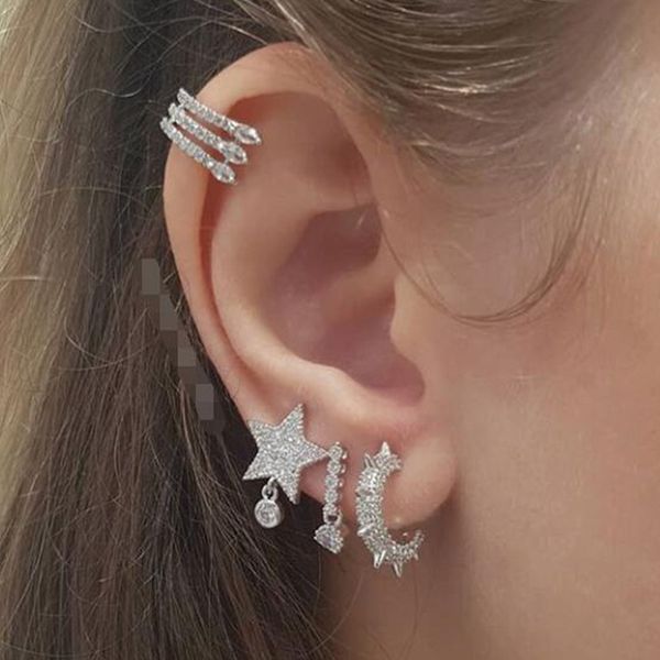 small full star eye crystal women's earrings set gold silver color bling chic ear piercing girl accessories jewelry earings 2020, Golden;silver
small full star eye crystal women's earrings set gold silver color bling chic ear piercing girl accessories jewelry earings 2020, Golden;silver