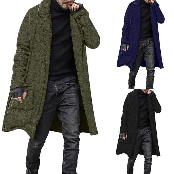 autumn and winter fashion long-sleeved solid color lapel plus long plush jacket men, Black;brown
autumn and winter fashion long-sleeved solid color lapel plus long plush jacket men, Black;brown