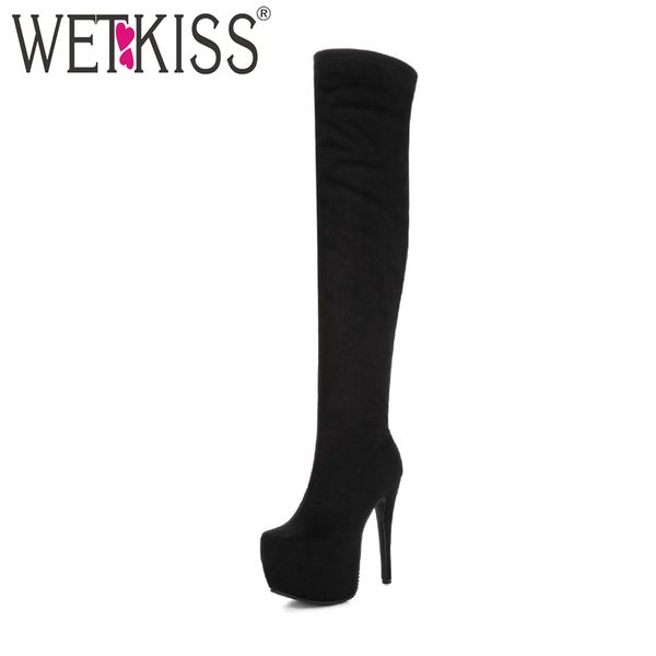 wetkiss bar over the knee boots new arrival women's super high heel shoes autumn stiletto boots platform female shoes, Black
wetkiss bar over the knee boots new arrival women's super high heel shoes autumn stiletto boots platform female shoes, Black