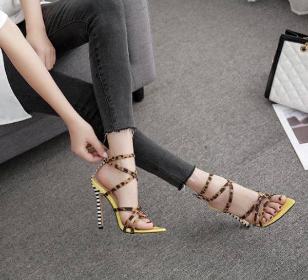 leopard designer women high heels sandals yellow pink color cross-tied stiletto heel summer lady party banquet pumps, Black
leopard designer women high heels sandals yellow pink color cross-tied stiletto heel summer lady party banquet pumps, Black