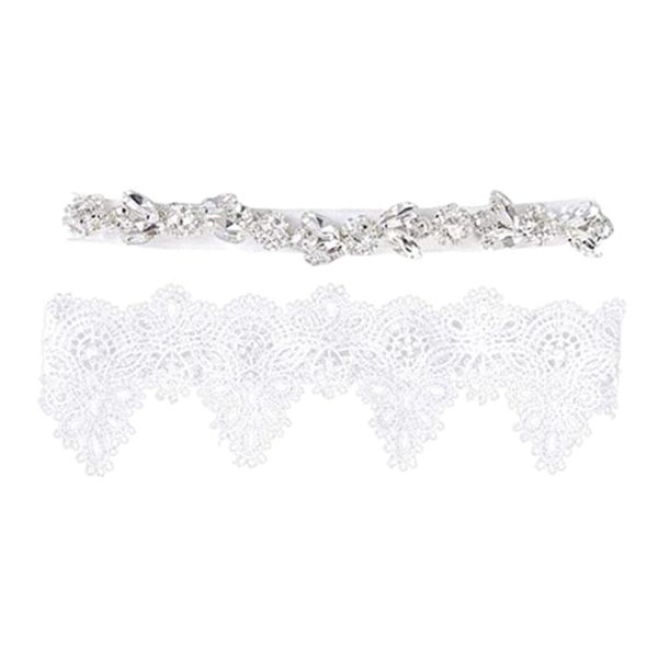 2pcs crystal diamante lace garter suspender belt wedding bridal leg garter, White
2pcs crystal diamante lace garter suspender belt wedding bridal leg garter, White