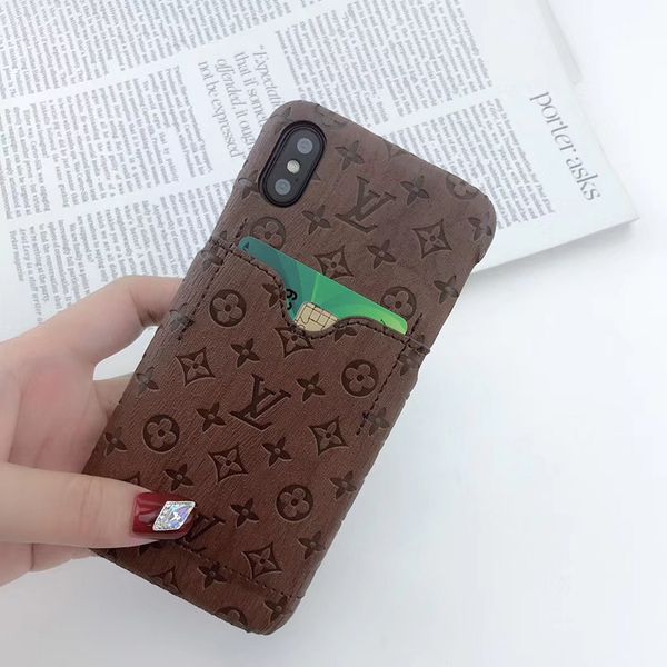 

One piece luxury embo ing de igner phone ca e for iphone x iphone 8 plu x max ca e back cover phone ca e with card pocket gift