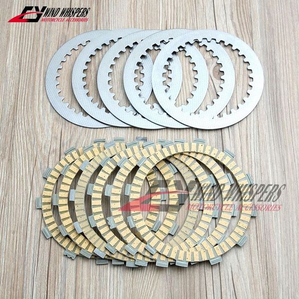 

motorcycle paper base friction clutch discs plate steel set for yamaha xv 400 virago 89-94 / xvs 400 drag star ds4 00-15
