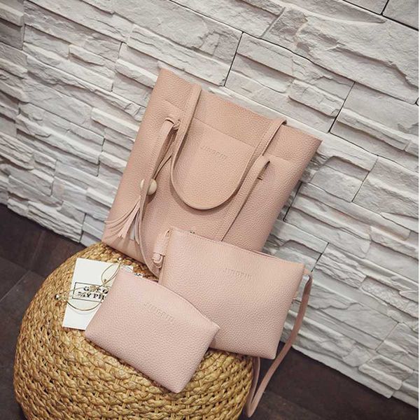 3pcs/set fashion women composite bag tassel pure pu leather shoulder bag women girl handbag set large tote female
3pcs/set fashion women composite bag tassel pure pu leather shoulder bag women girl handbag set large tote female