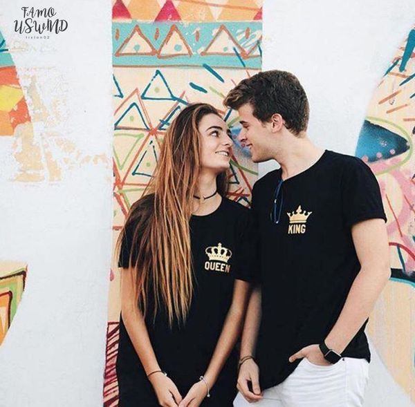 king queen letter print t shirt couple short sleeve o neck loose tshirt 2020 summer tee shirt camisetas mujer, White
king queen letter print t shirt couple short sleeve o neck loose tshirt 2020 summer tee shirt camisetas mujer, White