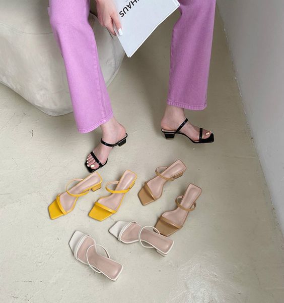 dress shoes monmoira vintage square toe slipper sandals women med heel summer solid swc0892, Black
dress shoes monmoira vintage square toe slipper sandals women med heel summer solid swc0892, Black