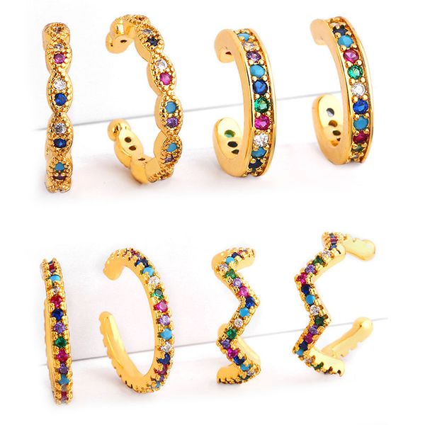 single one ear clip on earrings cuff rainbow cubic zircon gold color small earring trendy jewelry aretes non pierced earing cz, Silver
single one ear clip on earrings cuff rainbow cubic zircon gold color small earring trendy jewelry aretes non pierced earing cz, Silver