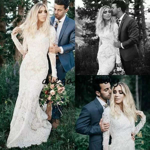 vintage bohemian mermaid wedding dresses 2019 full lace vintage long sleeve trumpet bohemian country western bridal wedding gown, White
vintage bohemian mermaid wedding dresses 2019 full lace vintage long sleeve trumpet bohemian country western bridal wedding gown, White