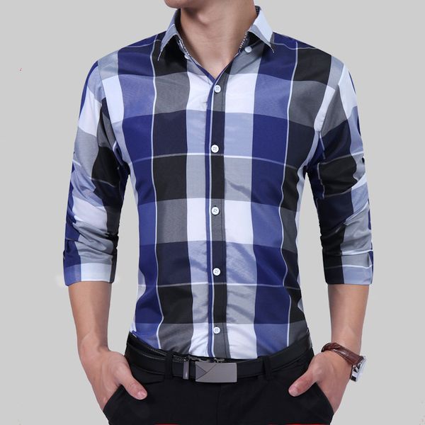 men's dress shirts plus size 3xl 2021 plaid cotton male long sleeve slim fit business casual shirt camisa for man, White;black
men's dress shirts plus size 3xl 2021 plaid cotton male long sleeve slim fit business casual shirt camisa for man, White;black