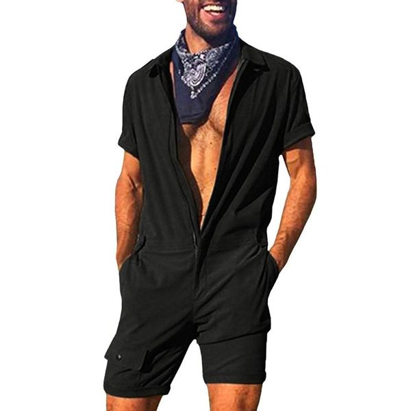 men rompers cargo overalls loose solid color 2020 streetwear pockets punk style short sleeve playsuit men jumpsuit pants s-5xl, Black
men rompers cargo overalls loose solid color 2020 streetwear pockets punk style short sleeve playsuit men jumpsuit pants s-5xl, Black
