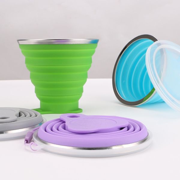 270ml travel cup stainless steel silicone retractable folding cups telescopic collapsible coffee cups outdoor sport water cup
270ml travel cup stainless steel silicone retractable folding cups telescopic collapsible coffee cups outdoor sport water cup
