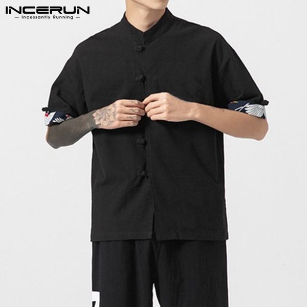 incerun chinese style men shirt stand collar patchwork short sleeve casual retro cotton shirts brand 2019 street camisa s-3xl, White;black
incerun chinese style men shirt stand collar patchwork short sleeve casual retro cotton shirts brand 2019 street camisa s-3xl, White;black