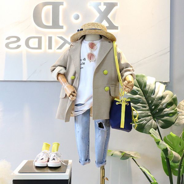 new arrived autumn long style toddler girls jacket windbreaker plaid outerwear children little girl suit coat kids formal coats, Blue;gray
new arrived autumn long style toddler girls jacket windbreaker plaid outerwear children little girl suit coat kids formal coats, Blue;gray