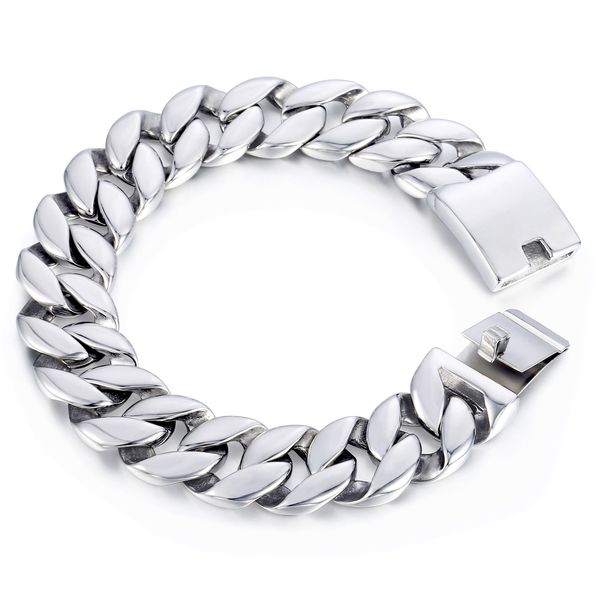 davieslee curb cuban link bracelet mens bracelet fashion jewelry 316l stainless steel silver tone 18mm dhb471, Golden;silver
davieslee curb cuban link bracelet mens bracelet fashion jewelry 316l stainless steel silver tone 18mm dhb471, Golden;silver