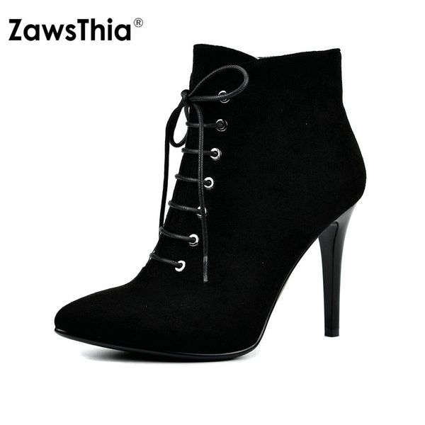 zawsthia fall winter lace up cross tied woman high heels fashion pumps women stilettos ankle boots eu size 35-40, Black
zawsthia fall winter lace up cross tied woman high heels fashion pumps women stilettos ankle boots eu size 35-40, Black