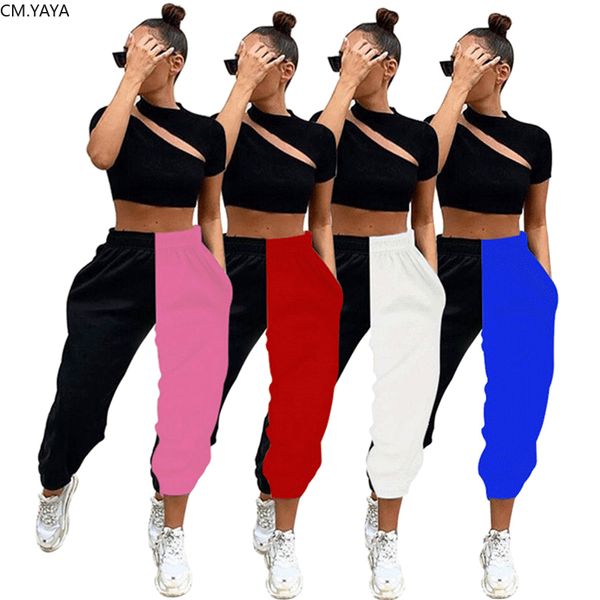 women's pants & capris cm.yaya women summer sport patchwork jogger sweatpants fashion streetwear trousers, Black;white
women's pants & capris cm.yaya women summer sport patchwork jogger sweatpants fashion streetwear trousers, Black;white