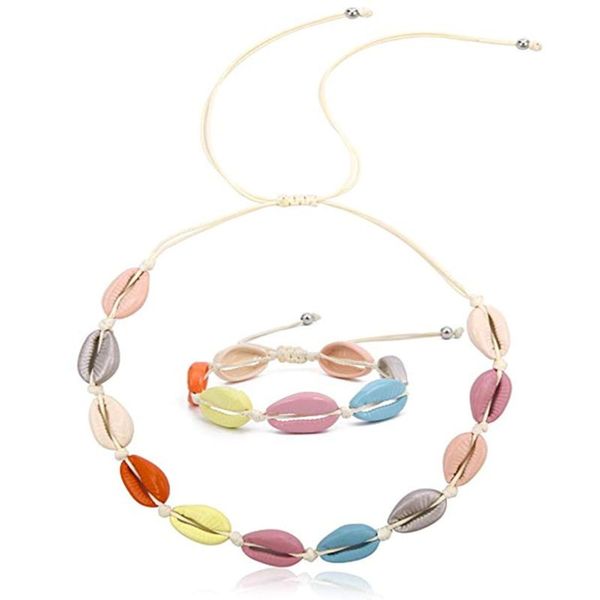 1 set beach wind color shell necklace bracelet set simple fashion women neck chain bracelets girls jewelry, Silver
1 set beach wind color shell necklace bracelet set simple fashion women neck chain bracelets girls jewelry, Silver