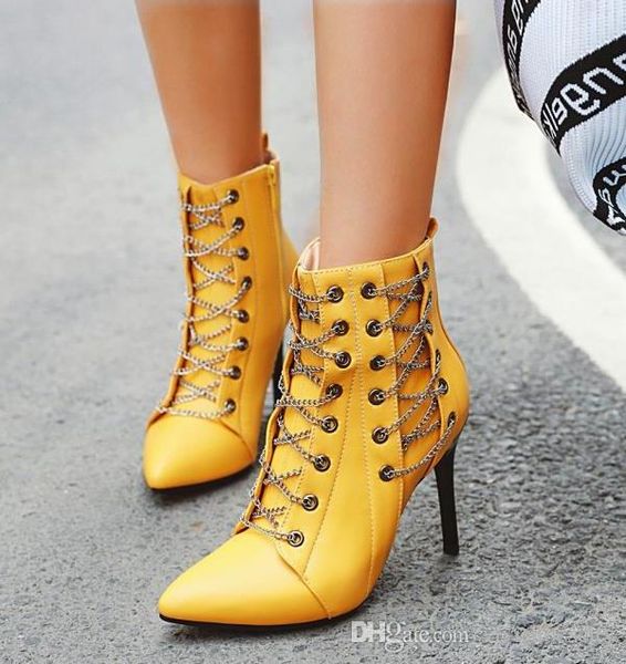 plus size 32 33 to 40 41 42 43 44 45 46 metal chain zip side stiletto heel ankle boots nightclub designer shoes, Black
plus size 32 33 to 40 41 42 43 44 45 46 metal chain zip side stiletto heel ankle boots nightclub designer shoes, Black