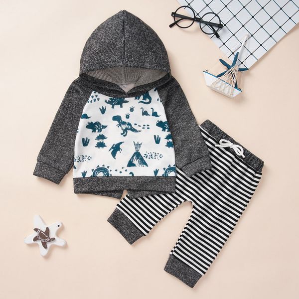 hoodie children boys clothes infant baby boy clothing winter fashion dinosaur pullover shirt + stripe pants outfits set, White
hoodie children boys clothes infant baby boy clothing winter fashion dinosaur pullover shirt + stripe pants outfits set, White