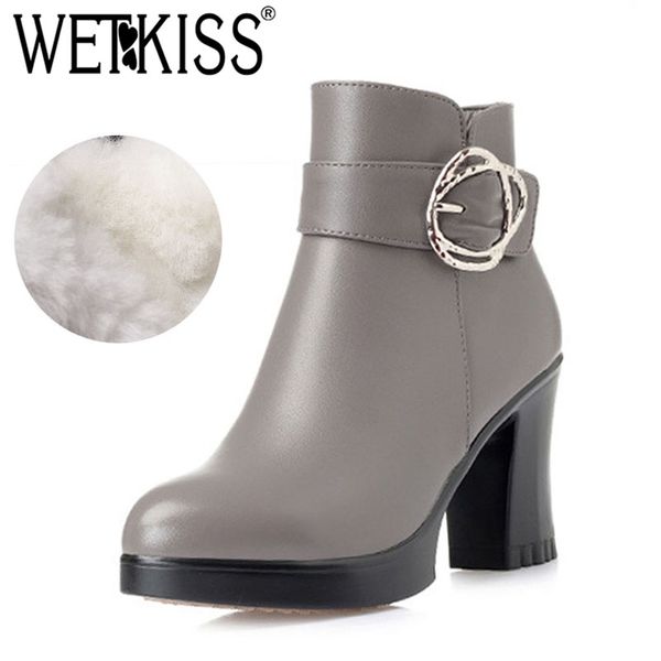 wetkiss snow ankle women boots round toe crystal pu footwear platform female boot warm high heels wool shoes woman winter 2018, Black
wetkiss snow ankle women boots round toe crystal pu footwear platform female boot warm high heels wool shoes woman winter 2018, Black