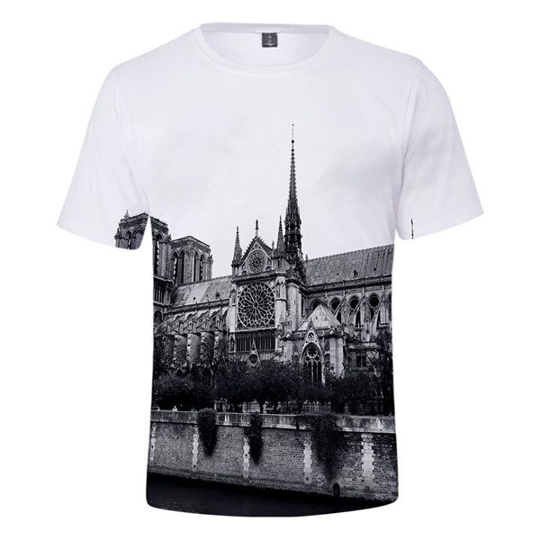 Notre Dame de Paris Mens Tshirts O-Neck Short Sleeved RIP Female Tshirts Teenagers Designer Summer Fashion Clothes