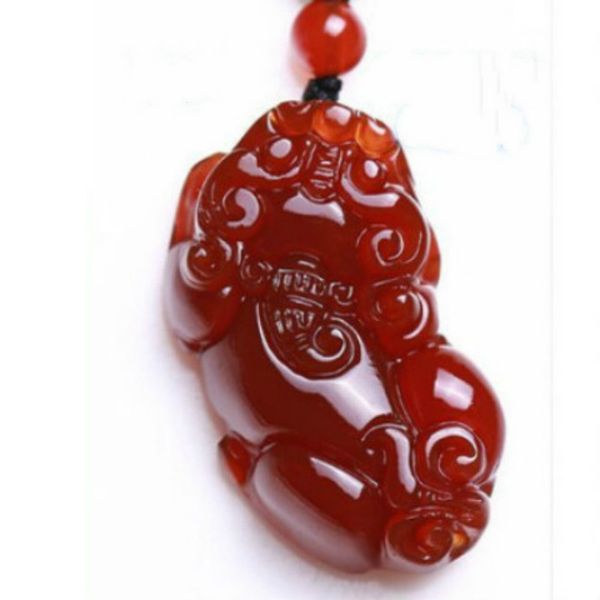 natural red agate crystal to ward off evil fortune, Silver