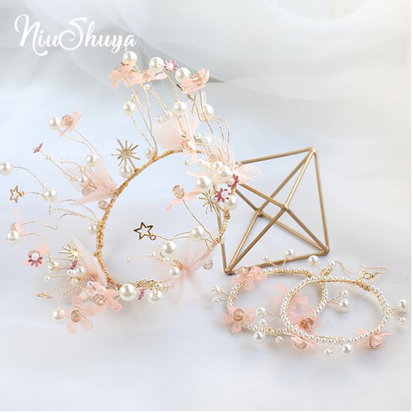niushuya bridal headdress korean handmade pink laceflower round crown wedding dress hair accessories princess hair crown tiaras, Golden;white
niushuya bridal headdress korean handmade pink laceflower round crown wedding dress hair accessories princess hair crown tiaras, Golden;white