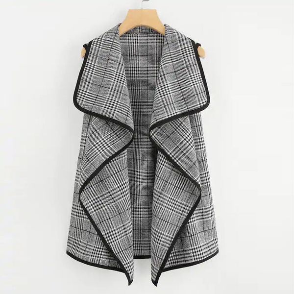 fashion women outwear vest coat jacket thin plaid lapel irregular cardigan woolen vest coat female outwear elegant #108, Black;white
fashion women outwear vest coat jacket thin plaid lapel irregular cardigan woolen vest coat female outwear elegant #108, Black;white