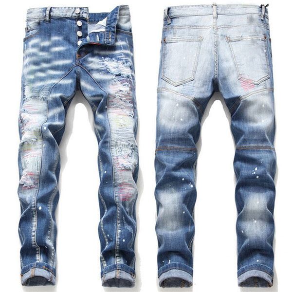 mens rips stretch black jeans fashion slim fit washed motocycle denim pants panelled hip hop trousers a10, Blue
mens rips stretch black jeans fashion slim fit washed motocycle denim pants panelled hip hop trousers a10, Blue