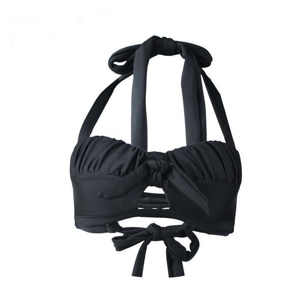 high grade pleated halterneck push up bikini women bandage swimwear two piece separate swimsuit yellow black white bra 
high grade pleated halterneck push up bikini women bandage swimwear two piece separate swimsuit yellow black white bra