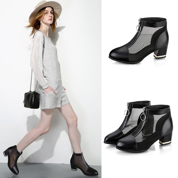 2020 zipper boots woman front big zipper open botas mid-calf botines summer thick high heels psummer ankle boots for women, Black
2020 zipper boots woman front big zipper open botas mid-calf botines summer thick high heels psummer ankle boots for women, Black