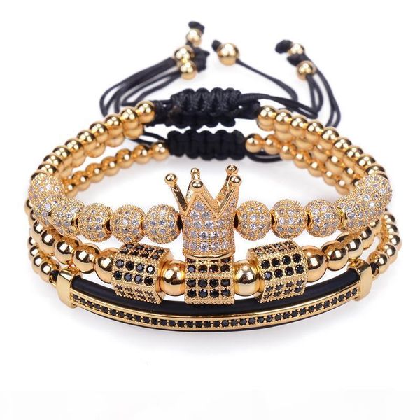 men's jewelry crown charm studded zircon men's couple bracelet lace bead bracelet women's, Golden;silver
men's jewelry crown charm studded zircon men's couple bracelet lace bead bracelet women's, Golden;silver