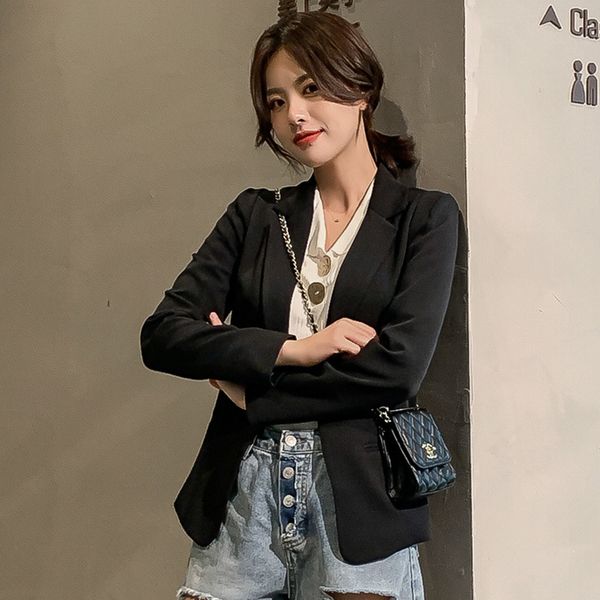2019 autumn new korean casual small suit female jacket short section slim thin section professional suit women's jacket, White;black
2019 autumn new korean casual small suit female jacket short section slim thin section professional suit women's jacket, White;black
