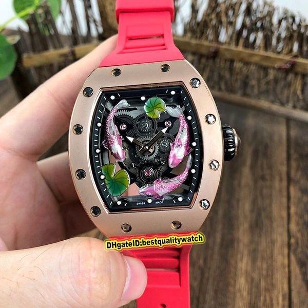 10 Color Luxury Edition RM 57-01 3D Koi Тотем Циферблат розовое золото Стальной корпус Miyota Автоматическая RM57-01 Мужские часы каучуковый ремешок Дизайнерские часы
10 Color Luxury Edition RM 57-01 3D Koi Тотем Циферблат розовое золото Стальной корпус Miyota Автоматическая RM57-01 Мужские часы каучуковый ремешок Дизайнерские часы