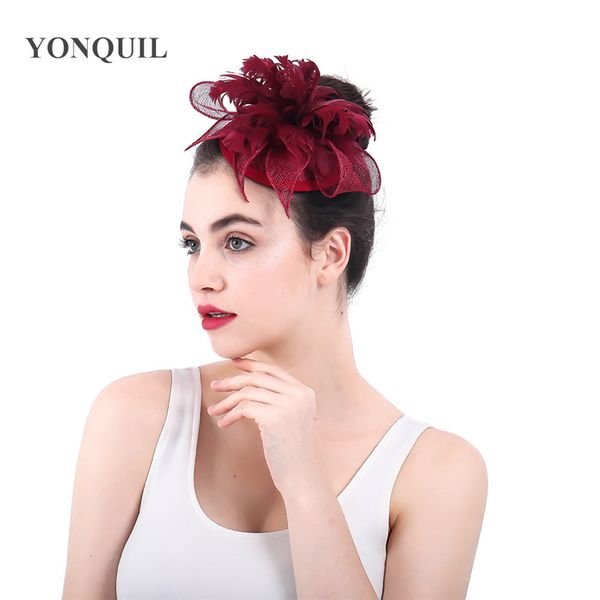 2018 new marron feather fascinator hat hair clip european women event headwear wedding cocktail party ladies hair accessories
2018 new marron feather fascinator hat hair clip european women event headwear wedding cocktail party ladies hair accessories