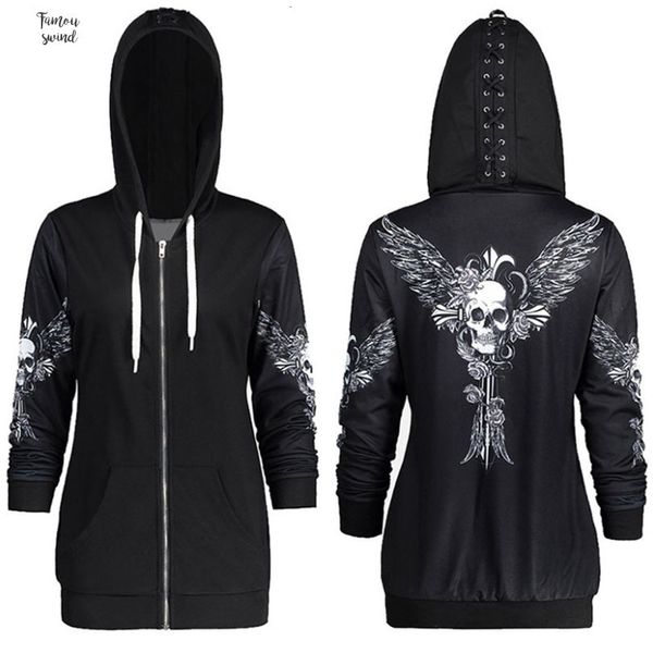 5 size autumn clothes black women hoodies sweatshirts punk long sleeve skull wings print hooded jacket kpop zipper coat
5 size autumn clothes black women hoodies sweatshirts punk long sleeve skull wings print hooded jacket kpop zipper coat