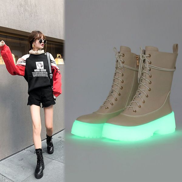 ladies short boots women reflective shoes round toe pu platform boots for women rubber ankle for 2019, Black
ladies short boots women reflective shoes round toe pu platform boots for women rubber ankle for 2019, Black