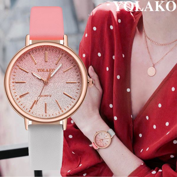 yolako women watches luxury frosted round dial ladies watch leather band watches quartz fashion clock dress female saat xb40, Slivery;brown
yolako women watches luxury frosted round dial ladies watch leather band watches quartz fashion clock dress female saat xb40, Slivery;brown