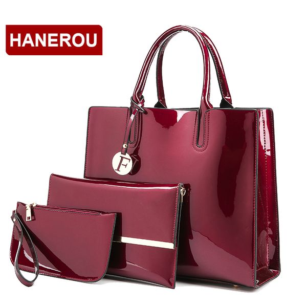 hanerou 3set patent leather women handbags large capacity tote bag + women chain shoulder messenger bag + cluth bags sac a main
hanerou 3set patent leather women handbags large capacity tote bag + women chain shoulder messenger bag + cluth bags sac a main