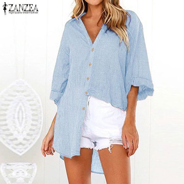 zanzea 2019 elegant work blouse women casual cotton linen tunic solid v neck long sleeve loose chic shirt vestidos femme, White
zanzea 2019 elegant work blouse women casual cotton linen tunic solid v neck long sleeve loose chic shirt vestidos femme, White
