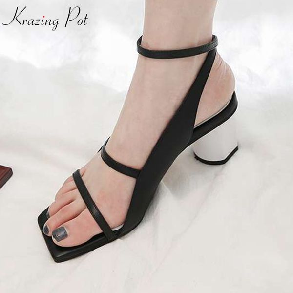 krazing pot saling genuine leather peep toe women women round high heels office lady european gladiator gorgeous sandals l67, Black
krazing pot saling genuine leather peep toe women women round high heels office lady european gladiator gorgeous sandals l67, Black
