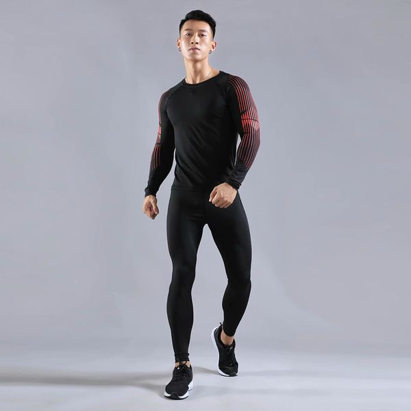 2019 men's running quick-drying suit 2 sets of compression sports suit basketball tights gym clothing fitness running sportswear, Black;blue
2019 men's running quick-drying suit 2 sets of compression sports suit basketball tights gym clothing fitness running sportswear, Black;blue
