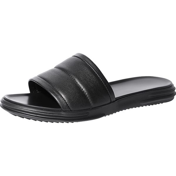 spring summer male sandals fender summer men genuine leather slippers beach flip flops casual shoes beach outdoor anti-skid, Black 
spring summer male sandals fender summer men genuine leather slippers beach flip flops casual shoes beach outdoor anti-skid, Black