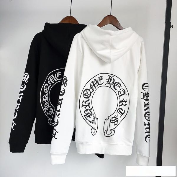 Chrome hoodie heart brand hoodie hip hop luxury men hoodie weat hirt fa hion fa hion de igner weat hirt, Black