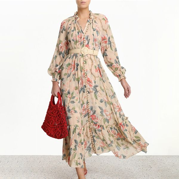 2020 boho summer print patchwork ruffle women's dress stand collar lantern long sleeve high waist with sashes dresses female fashion, Black;gray
2020 boho summer print patchwork ruffle women's dress stand collar lantern long sleeve high waist with sashes dresses female fashion, Black;gray
