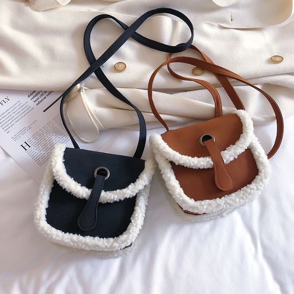 2019 network red wool oblique satchel woman joker ins fashion baby package locomotive package